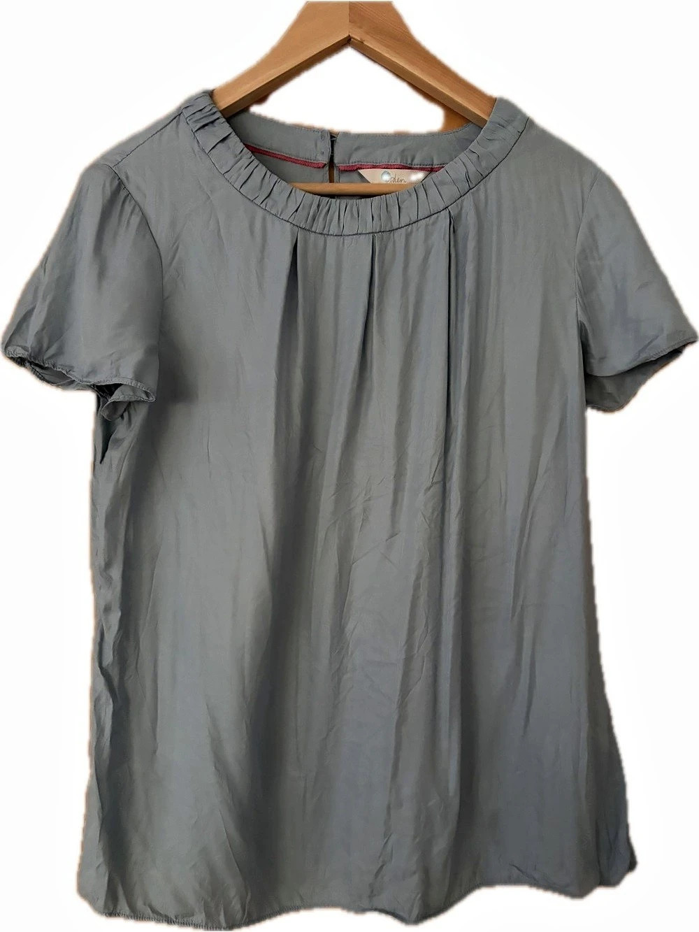 Boden Carey Silk Short Sleeve Blouse Quiet Luxury 10